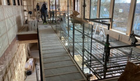 ガラス手摺工事