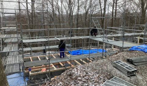 足場掛け　ー建て方準備ー